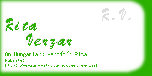 rita verzar business card